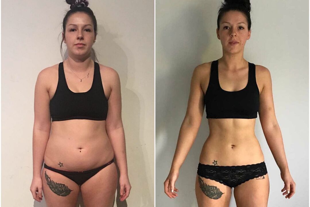 înainte și după pierderea în greutate